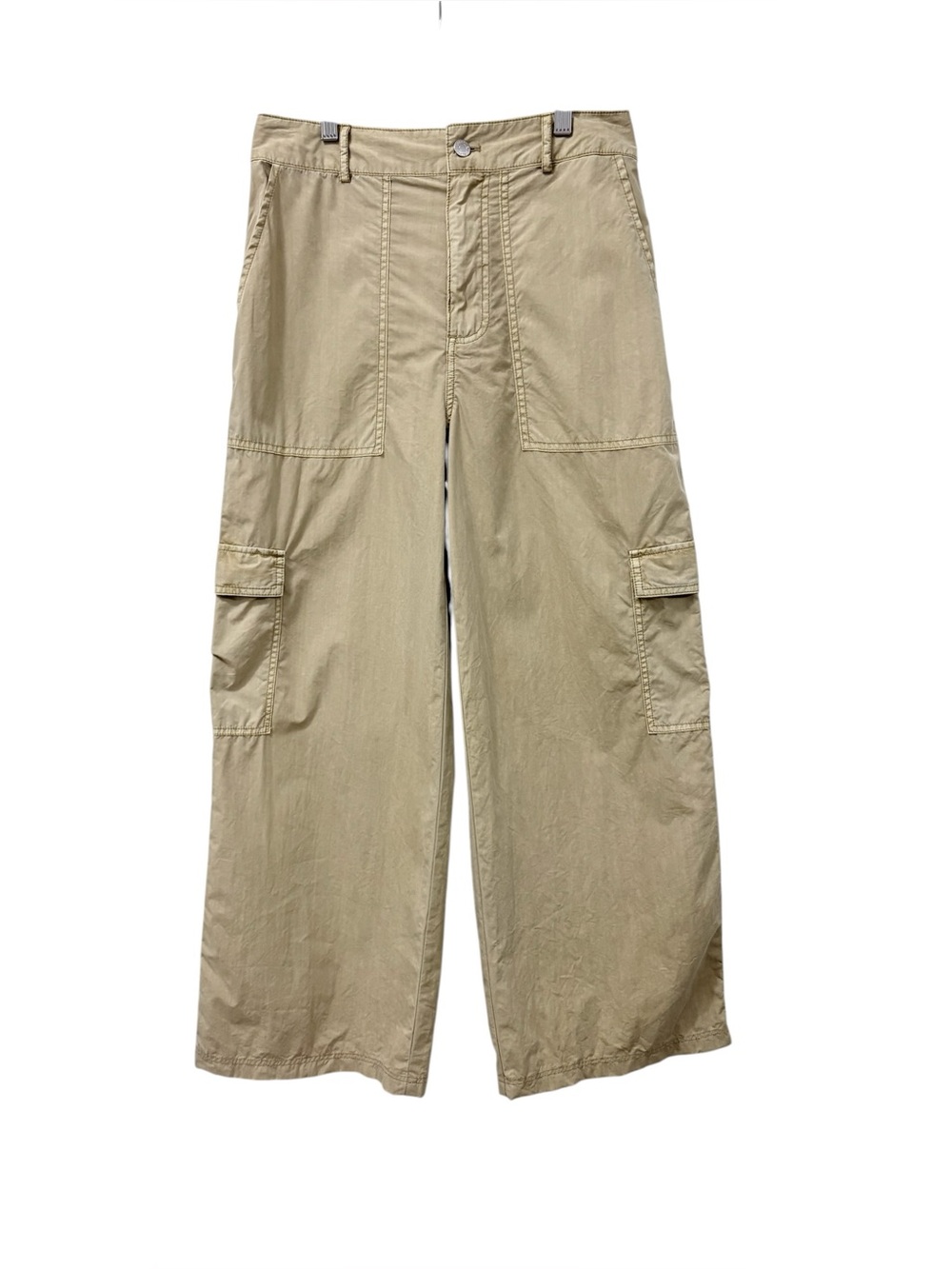 Calvin Klein Relaxed Fit Utility Canvas Cargo Pants Sz 4 100% Cotton in Tan - Picture 2 of 11